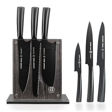 Smeg 7-piece Knife Block Set, Black