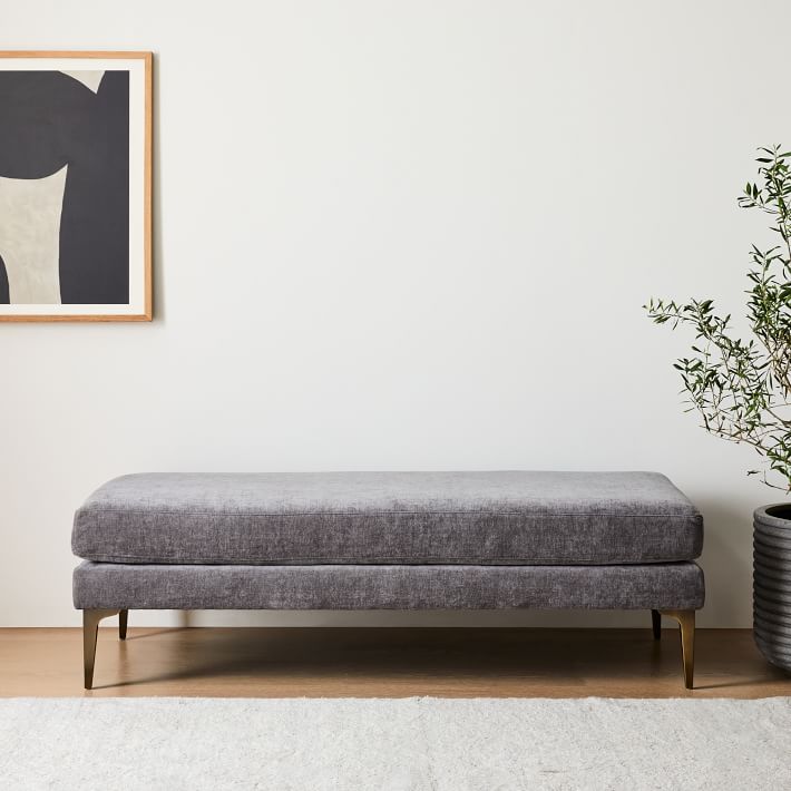 West elm shop velvet bench