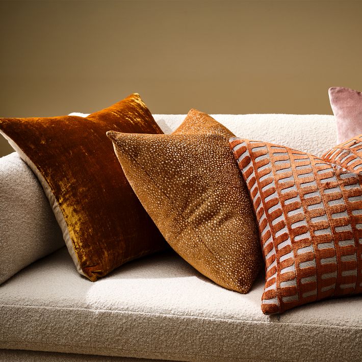 Warm-Toned Velvet Pillow Cover Set