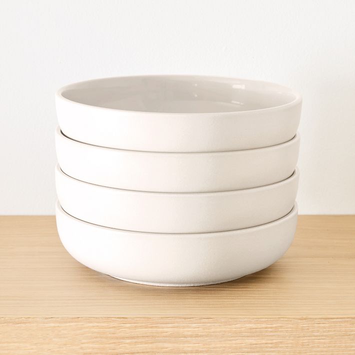 Kaloh Stoneware Pasta Bowl Set of 8, White