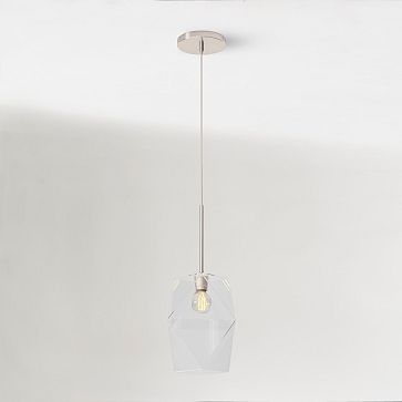 Sculptural Glass Faceted Pendant Light - Clear (7)