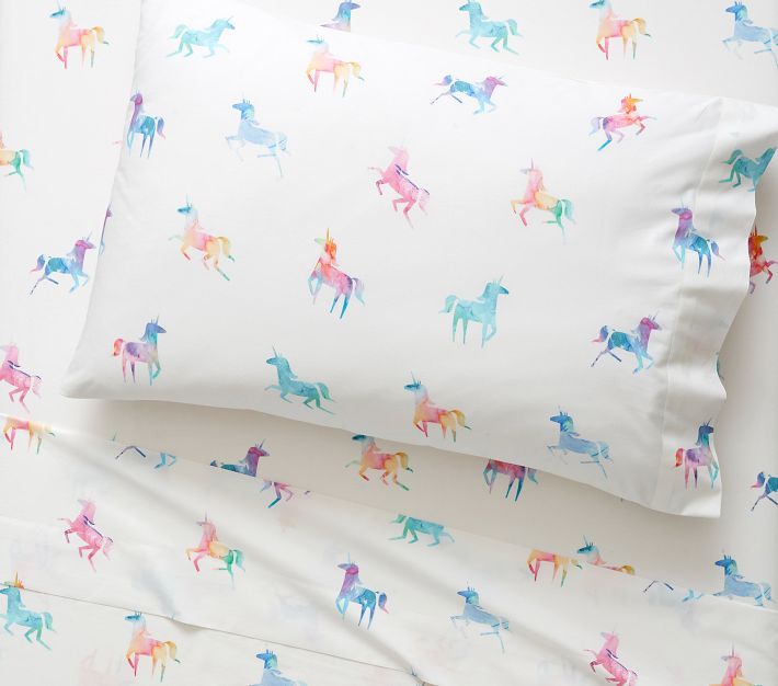 Organic Watercolour Unicorn Sheet Set