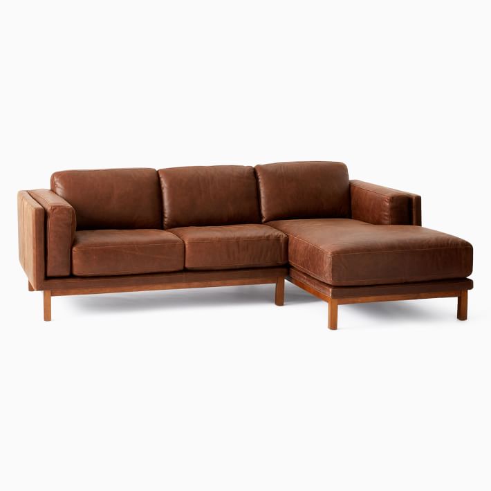 Dekalb Leather 2-Piece Chaise Sectional (102)