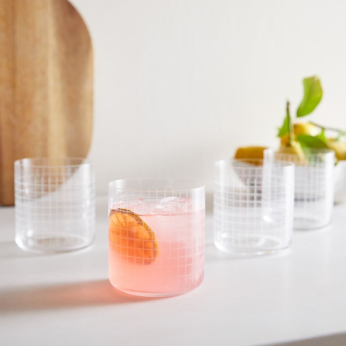Nude Finese Grid Drinking Glasses (Set of 4)