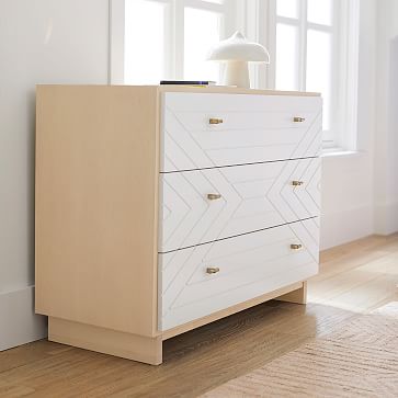 White and sales natural wood nightstand