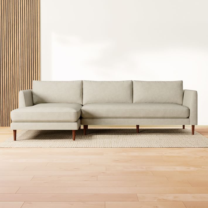 Vail 2 Piece Chaise Sectional With Wood Legs Sofa With Chaise West Elm