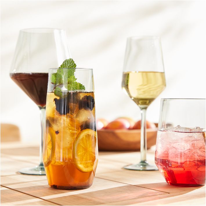 Outdoor Wine Glasses with Stainless Steel Stems for Soil or Sand