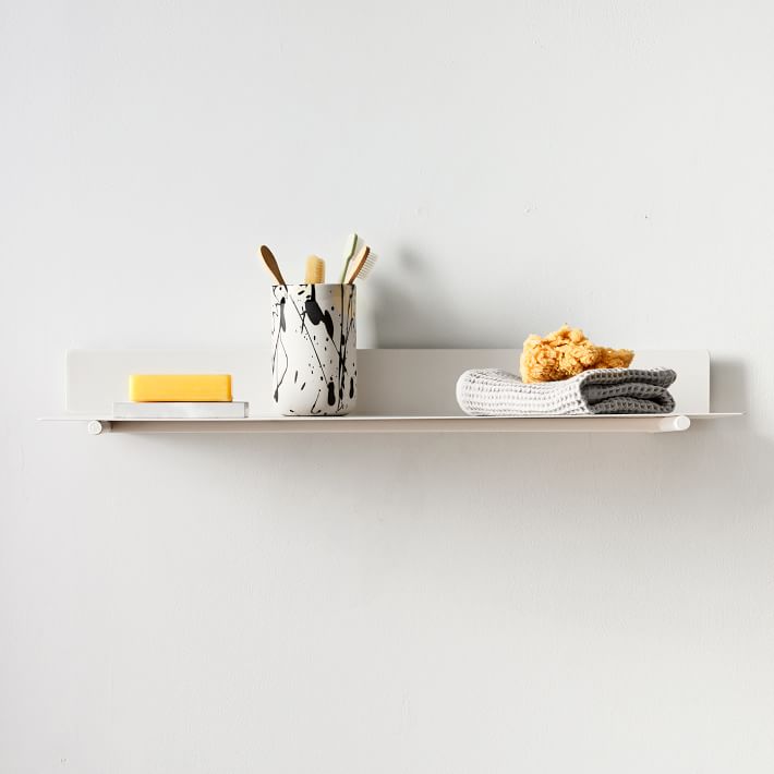 Floating Lines Single Shelves - White