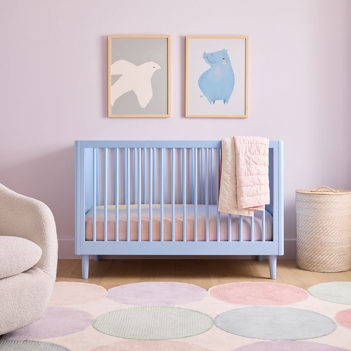 Blue convertible cheap crib