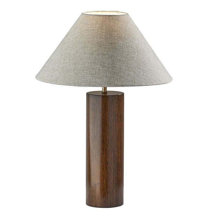 Modern Wood Column Table Lamp, Modern Light Fixtures