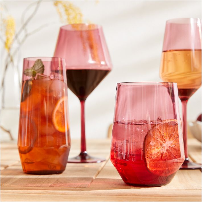 6 pink glitter wine glasses  Decorated wine glasses, Glitter wine