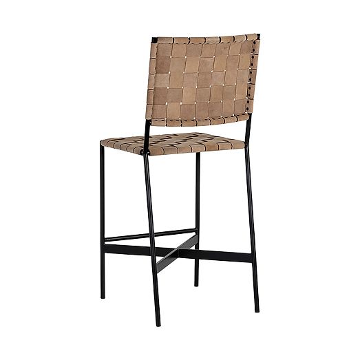 Woven Leather Bar & Counter Stools West Elm