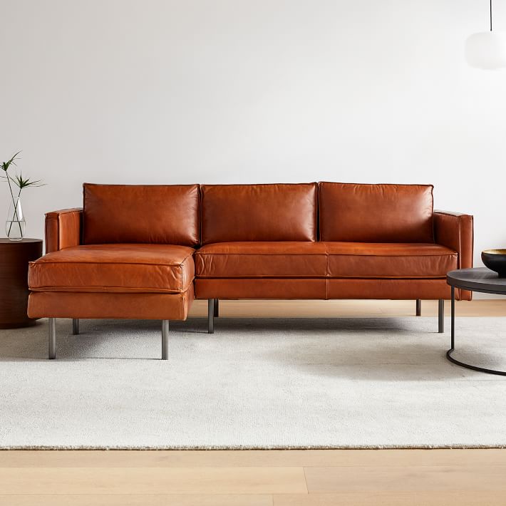 Axel Leather 2-Piece Chaise Sectional (91&quot;)