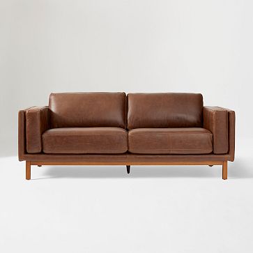 West elm store dekalb leather sofa