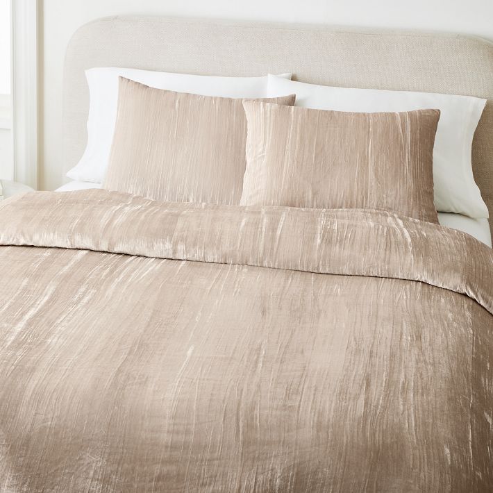 Crinkle Velvet Duvet Cover & Shams West Elm