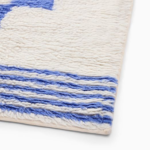 Soft Checkered Shag Washable Rug West Elm