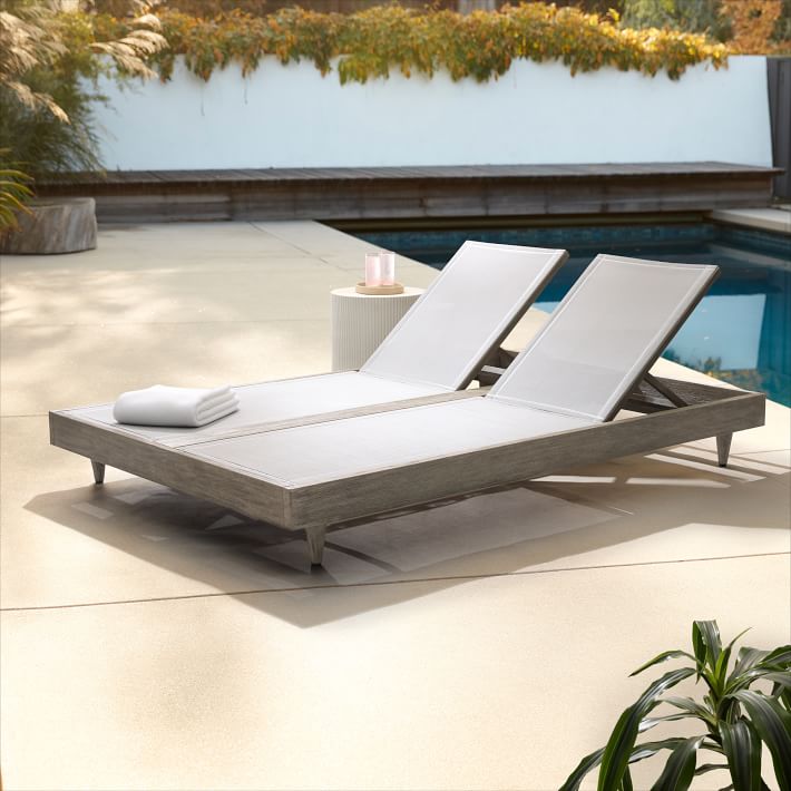 Portside Outdoor Textilene Chaise Double Lounger