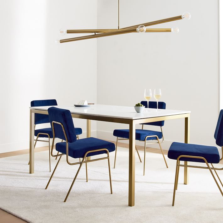 West elm blue dining outlet chairs