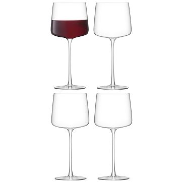 Modern Slanted Red Wine Glasses Set of 2 Long Stem Wine