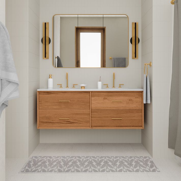 Towel Sets Mid-Century Floating Vanity Bathroom