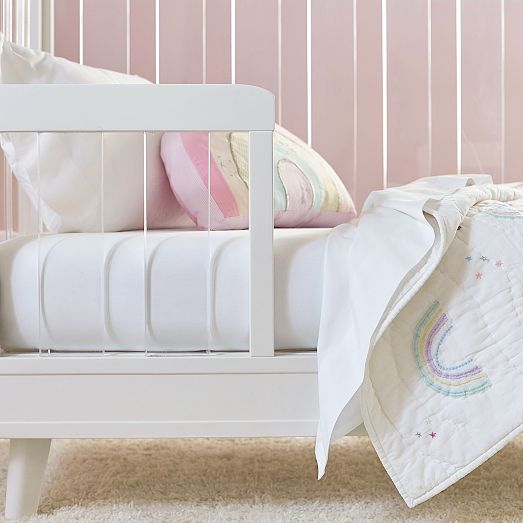 Organic Cotton Crib Fitted Sheet Stone White West Elm