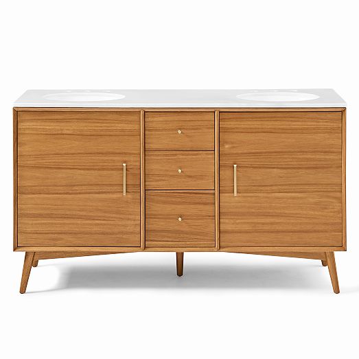 MidCentury Double Bathroom Vanity (63"72") Acorn West Elm