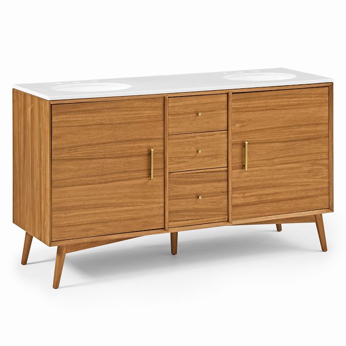 MidCentury Double Bathroom Vanity (63"72") Acorn West Elm