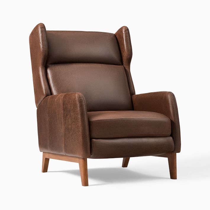 West elm best sale leather recliner chair