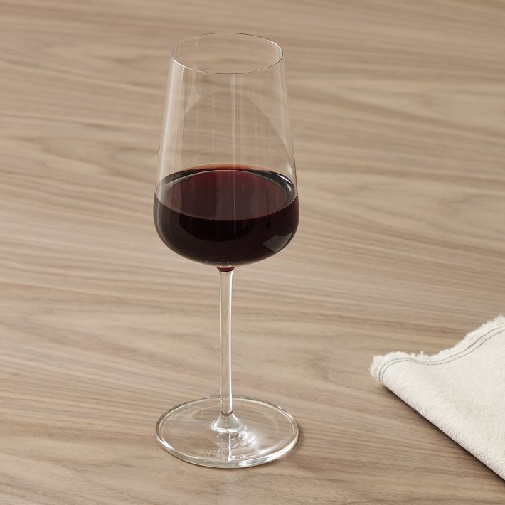 Modern Slanted Red Wine Glasses Set of 2 Long Stem Wine