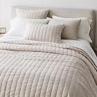 European Flax Linen Cotton Pick Stitch Quilt & Shams | West Elm