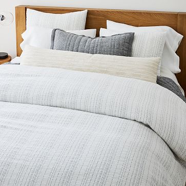 Space-Dyed Clipped Gauze Duvet Cover & Shams | West Elm