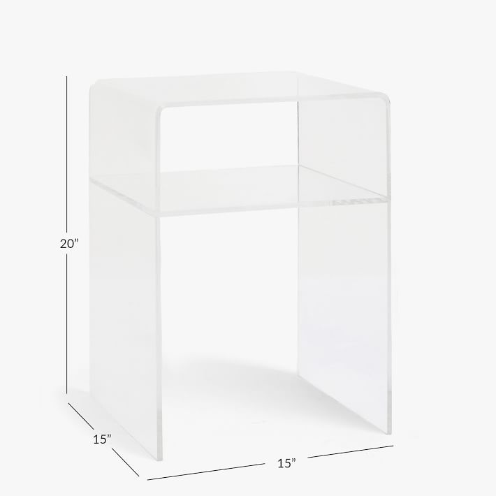 Clear Acrylic Nightstand with 1 Clear Storage Drawer