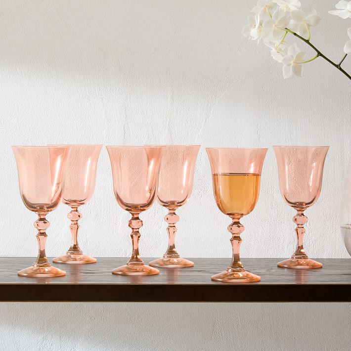 Room & Board | Modern Estelle Stemless Wine Glass - Set of Two in Blush Pink