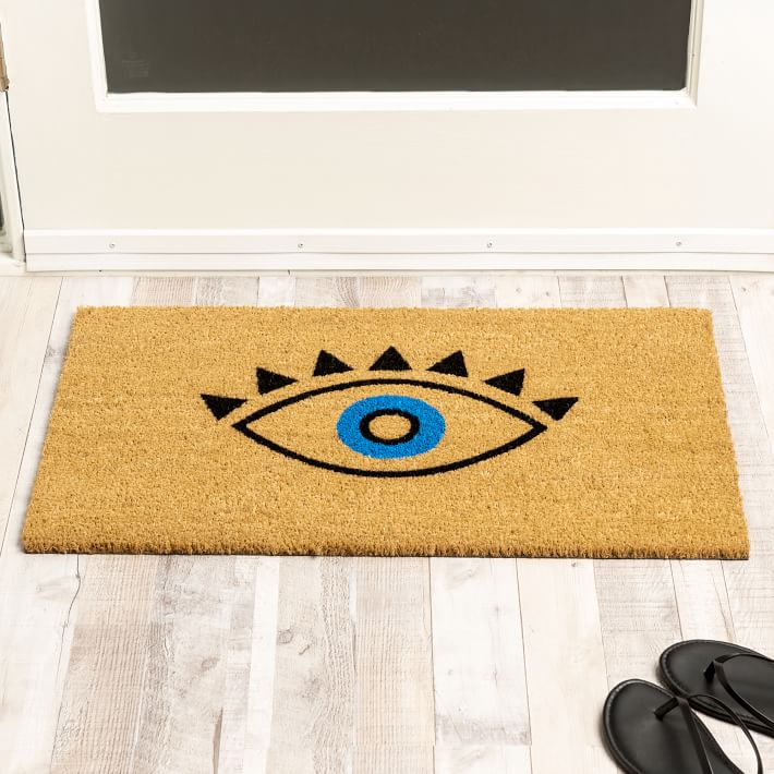 Evil Eye Protection Waterproof Coir Indoor Outdoor Entrance Home Doorm —