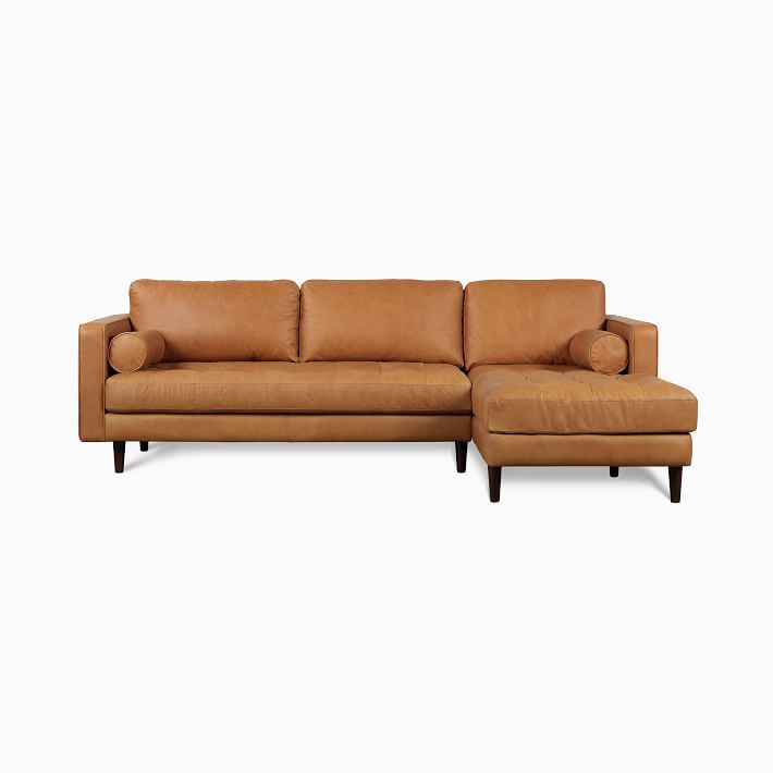 Dekalb Leather 2-Piece Chaise Sectional (102)