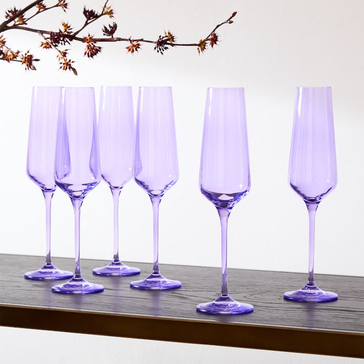 Estelle Colored Glass Champagne Flute (Set of 6)