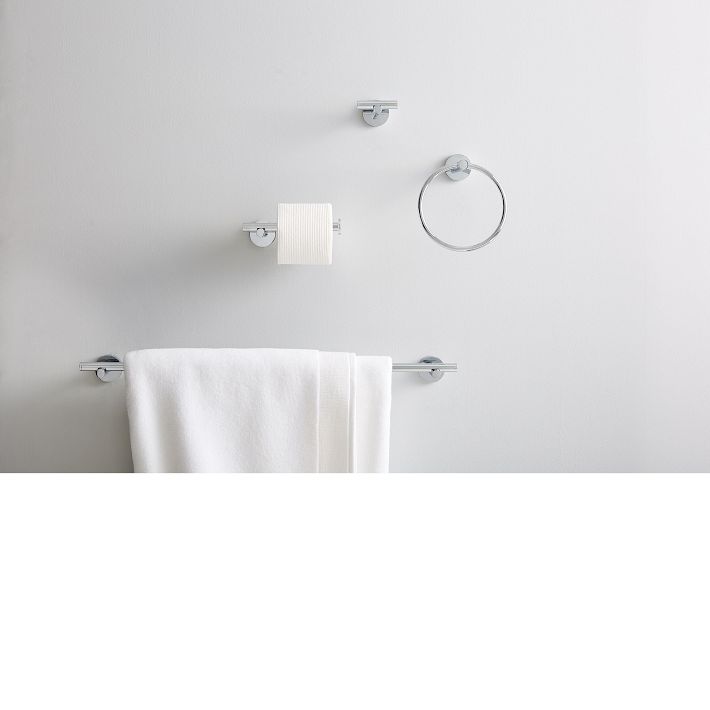 Modern Overhang Bath Hardware - Chrome, Bathroom Hardware