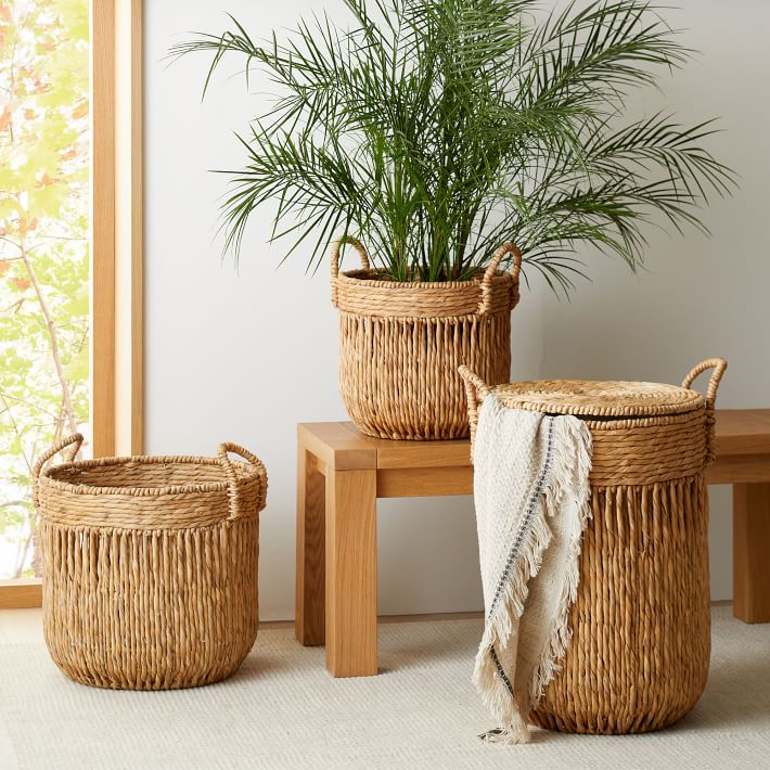 Vertical Lines Seagrass Baskets