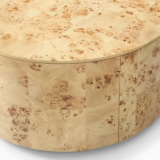 Volume Round Drum Coffee Table (36") Burl West Elm
