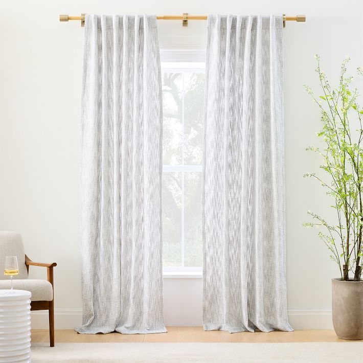 Cream Lined Basketweave Curtain
