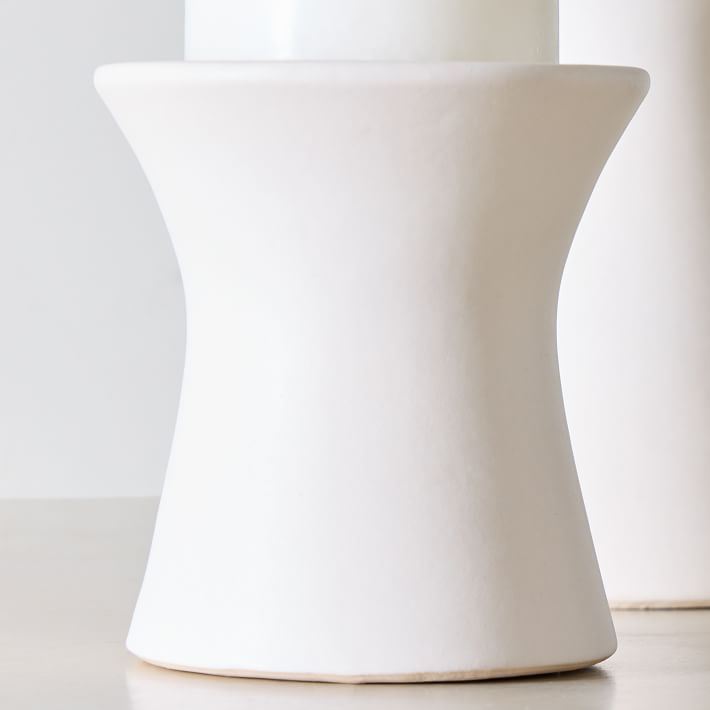 Pure White Ceramic Pillar Candleholder