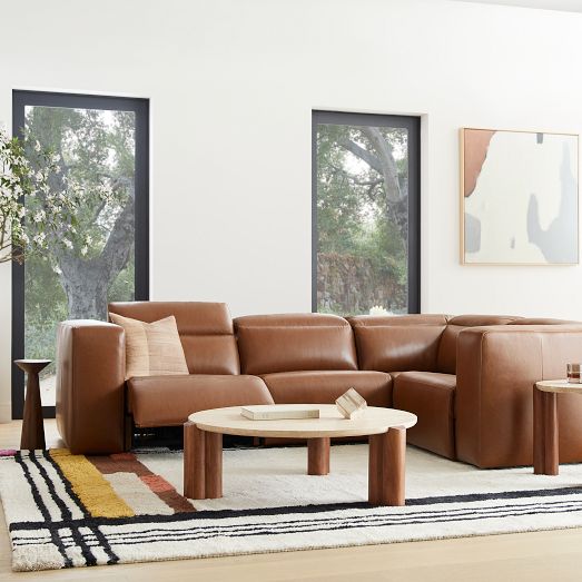 Build Your Own - Leo Motion Reclining Leather Sectional | West Elm