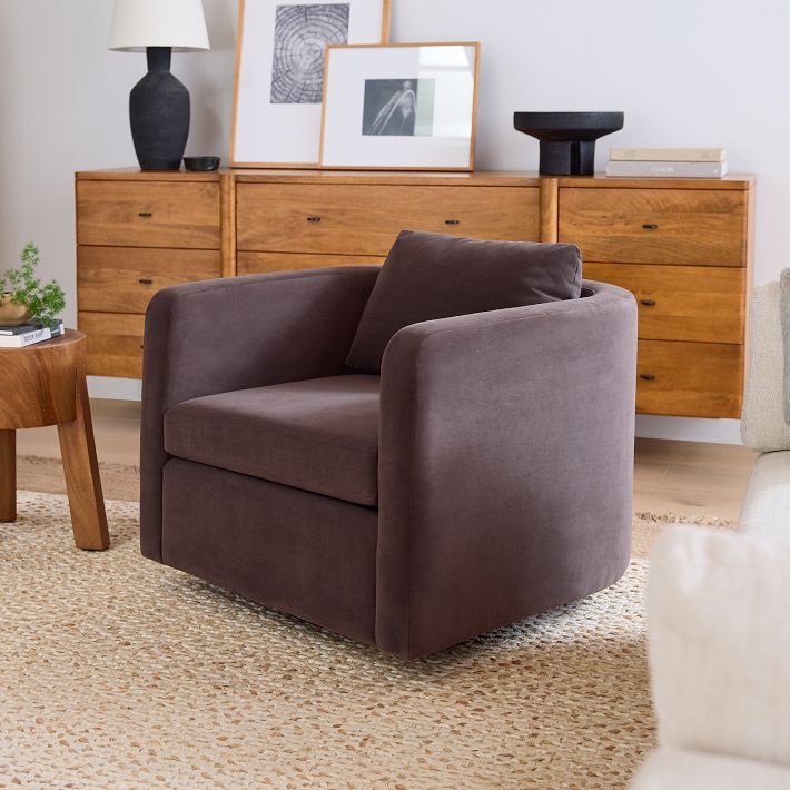 Bacall Curved Swivel Chair West Elm