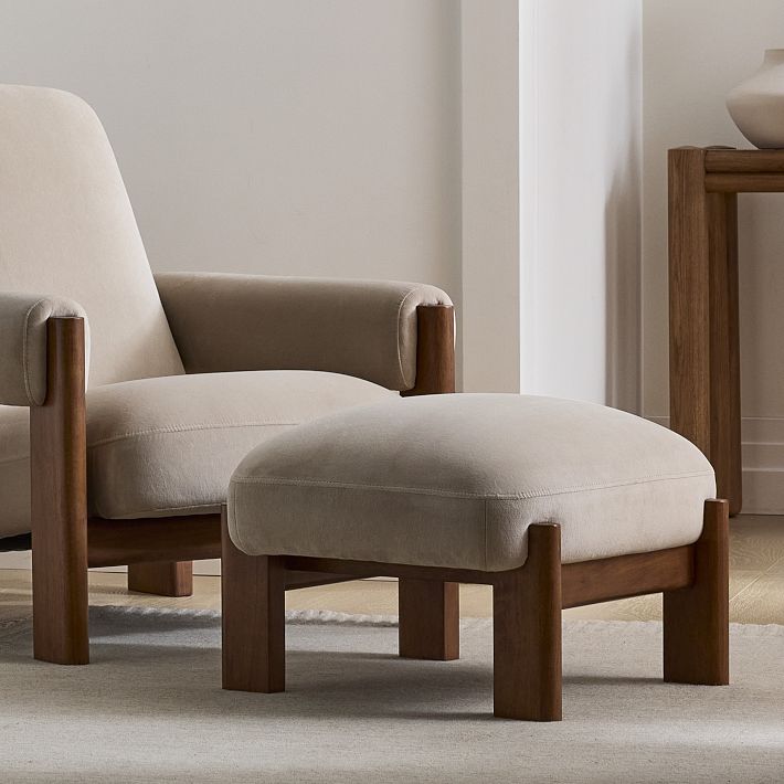 West elm lounge chair with online ottoman