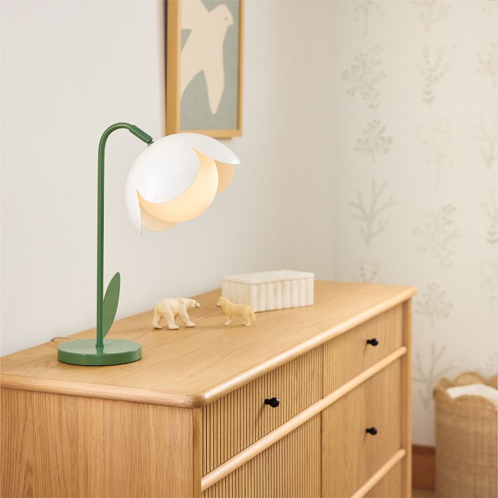 Modern Brass Flower Glass Lampshade Pendant Lamps Bedroom Bedside
