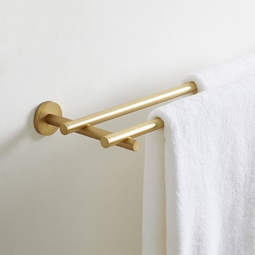 Modern Overhang Bath Hardware Brass, Bathroom Hardware West Elm
