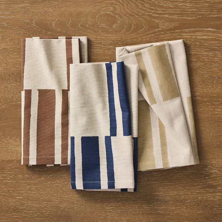 Quincy Block Print Stripe Napkin Sets