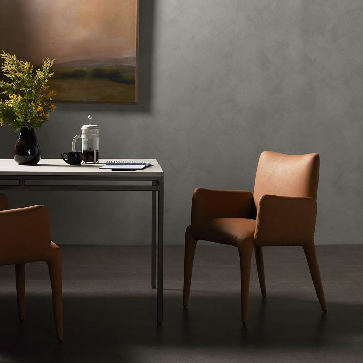 Menahan Leather Dining Armchair West Elm