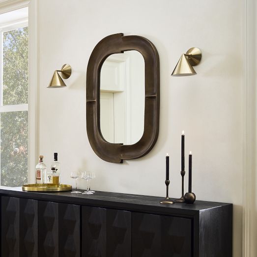 Modern Artful Bronze Metal Wall Mirror West Elm