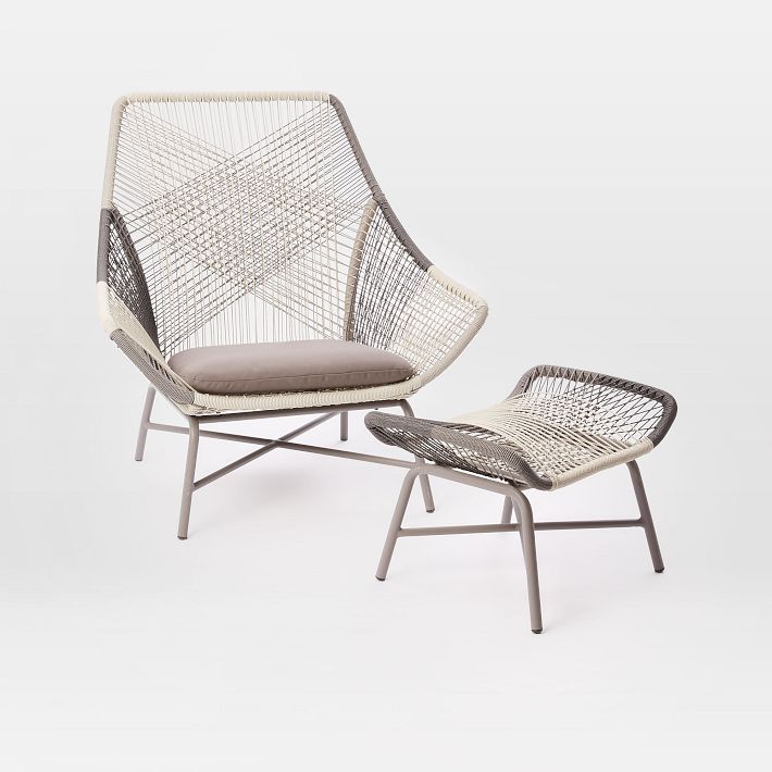 Huron Outdoor Lounge Chair & Ottoman Set West Elm